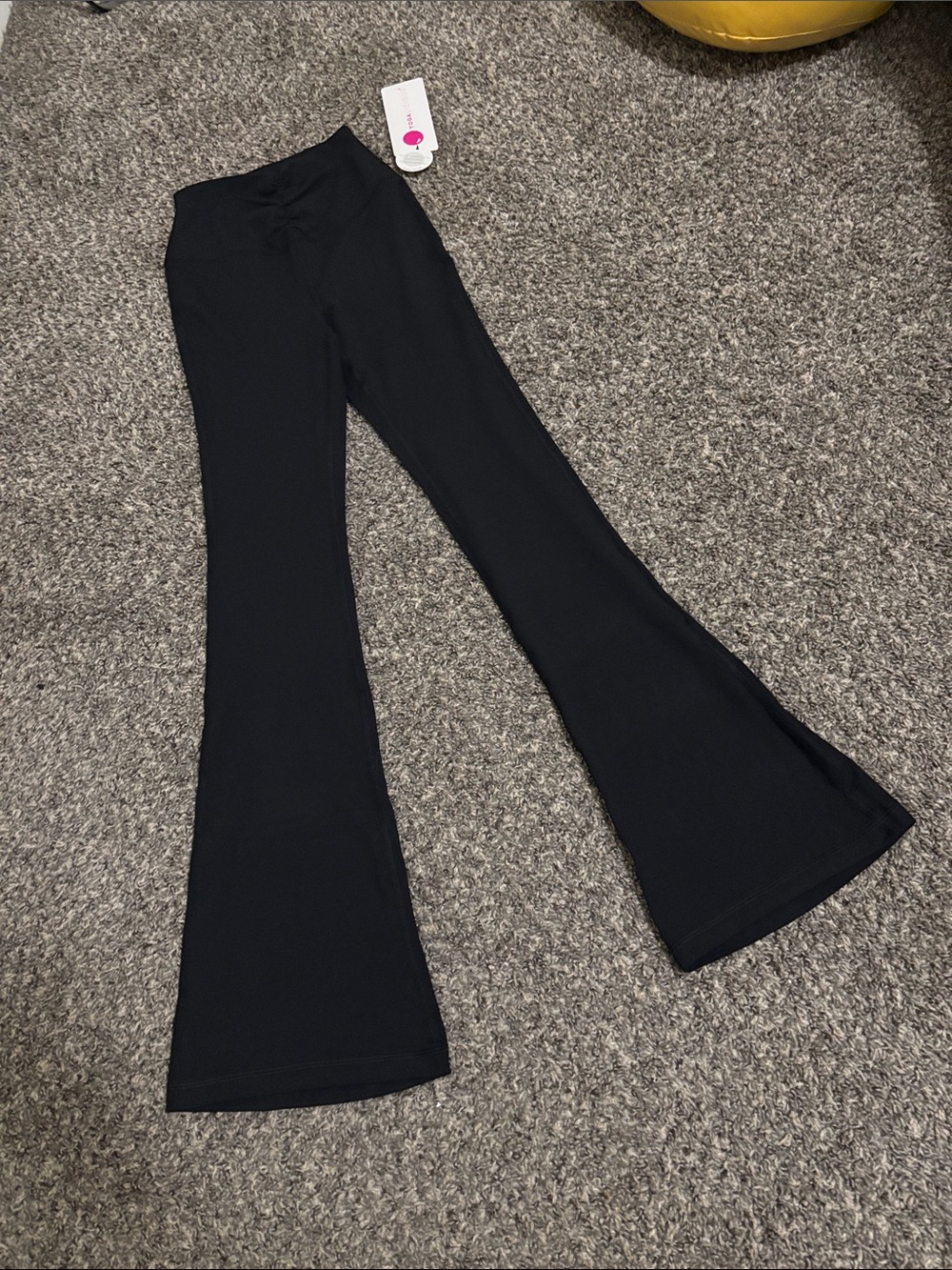 Yogalicious Nude Tech Ballerina Flare leggings NWT SMALL BLACK soft long minimal